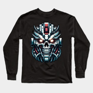 Biomech Skull S01 D85 Long Sleeve T-Shirt